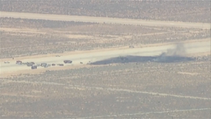 Video shows aftermath of B-52 Stratofortress crash at Edwards Air Force Base