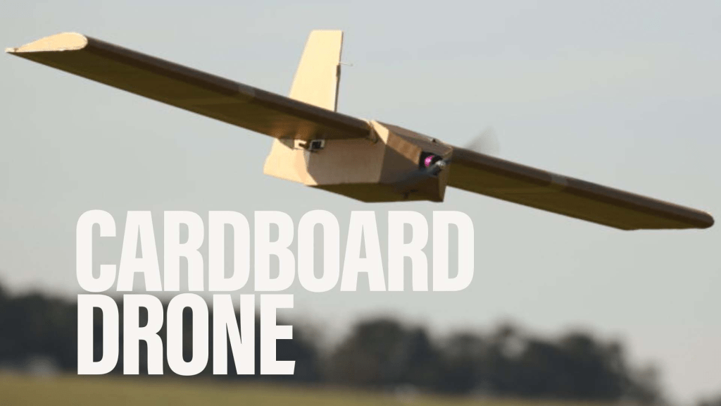 Check out the military drone made of cardboard and rubber bands