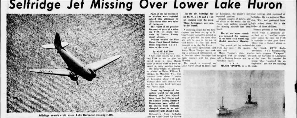 The quest to recover one Vietnam-era Air Force pilot lost in Lake Huron crash
