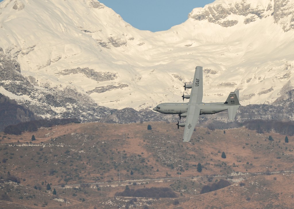 Air Force Super Herk transports patient staging system to Italy, hard hit by COVID-19