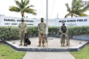 This very good girl was awarded a medal at her retirement ceremony at NAS Key West