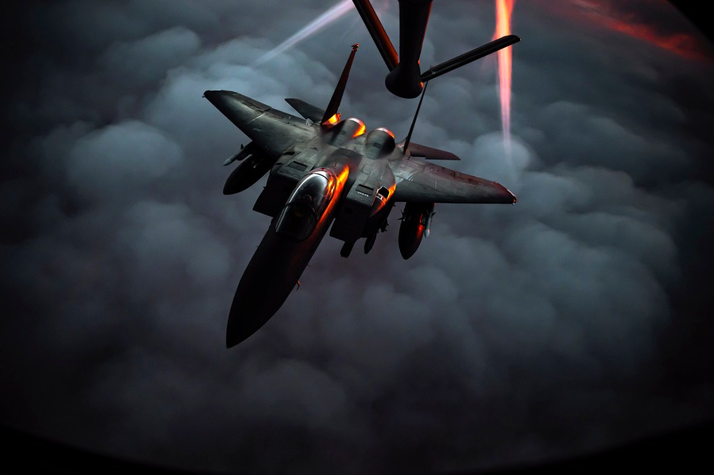 US Air Force F-15Es and F-16s take part in operation to take out ISIS in Iraq