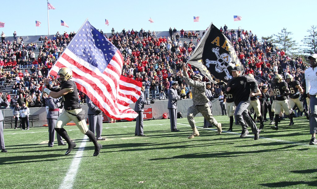 West Point removes motto from Army football spirit flag