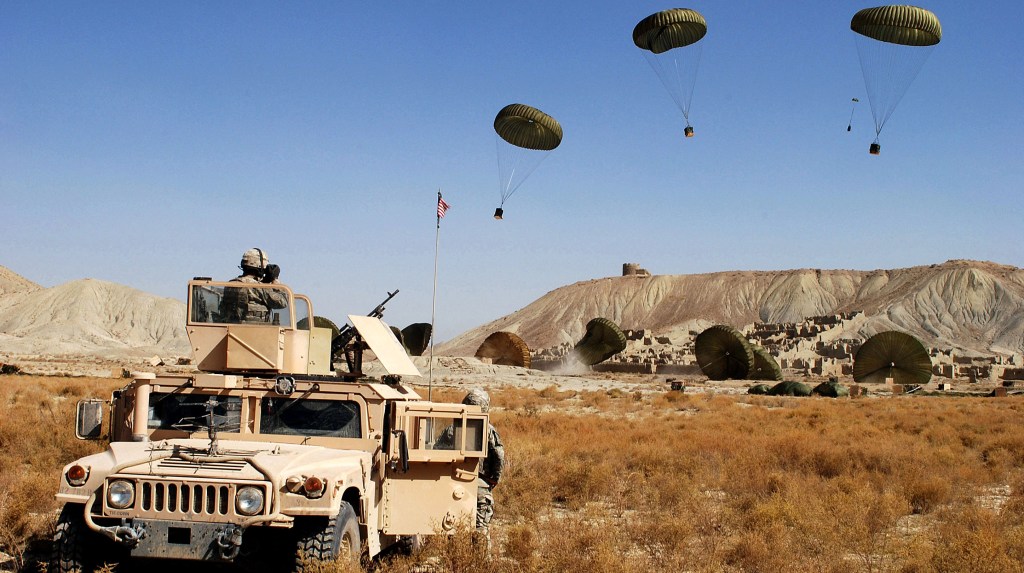 The US is pulling troops out of Syria and Afghanistan, but the tonnage of airdropped supplies is spiking