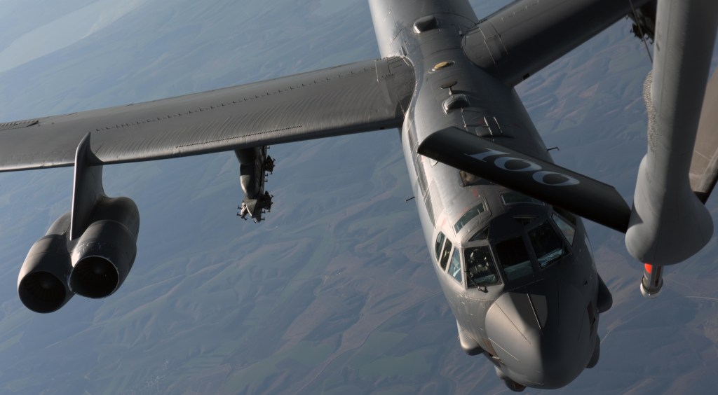 B-52 bombers are flying near Russian and Chinese waters this month