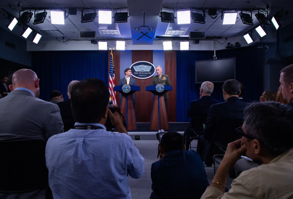 Questions about the Middle East dominate rare Pentagon briefing