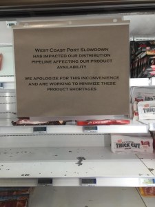 Commissary shelves still empty in Europe, Pacific