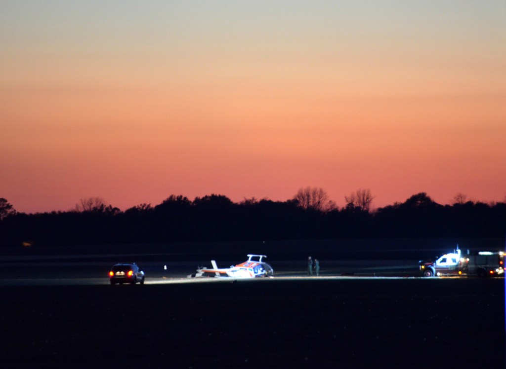 Navy helicopter crash lands at Spencer Field