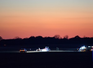 Navy helicopter crash lands at Spencer Field