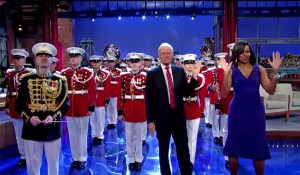 Watch: Michelle Obama, U.S. Marine Band on Letterman
