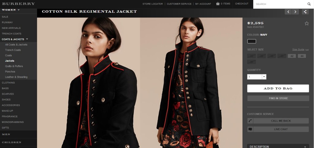 This store is selling Marine-style dress blue coats — for $2,600