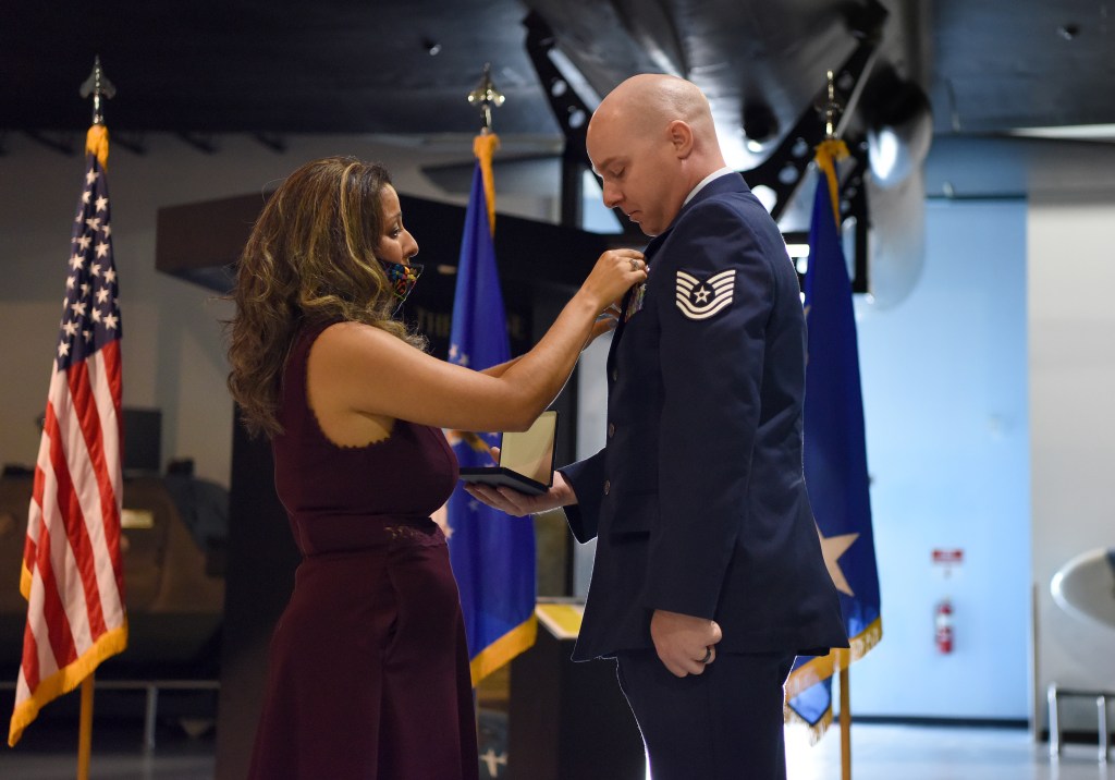 Airman receives medal for heroic action saving lives during 2017 Las Vegas mass shooting