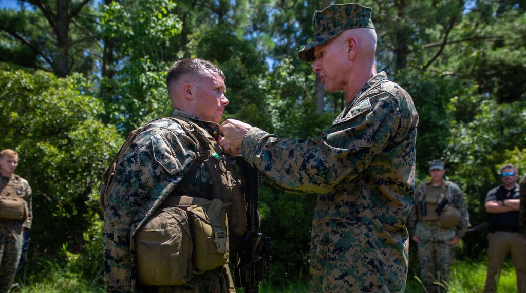 A corporal gave a speech in front of the top Marine — and got promoted