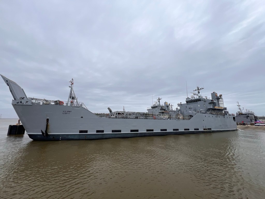 First Army vessel leaves US to build temporary pier for Gaza aid