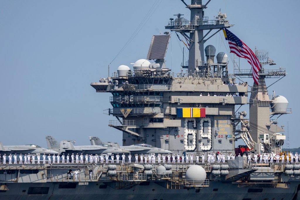 USS Eisenhower back in Norfolk following historic, extended deployment
