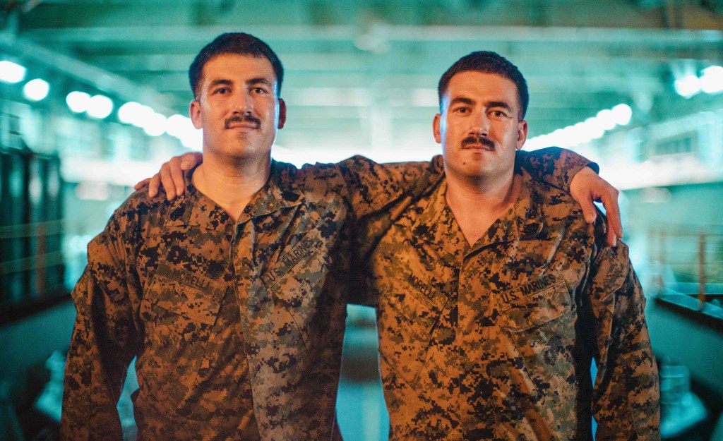 Marine promoted by identical twin brother while deployed with 15th MEU