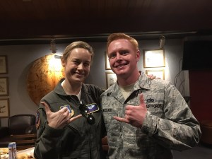 Captain Marvel meets the Air Force: Actress Brie Larson visits Nellis for superhero movie