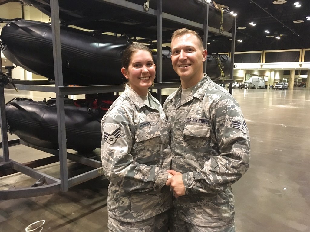 Irma washed out their wedding plans. This Air National Guard couple tied the knot anyway, then got to work