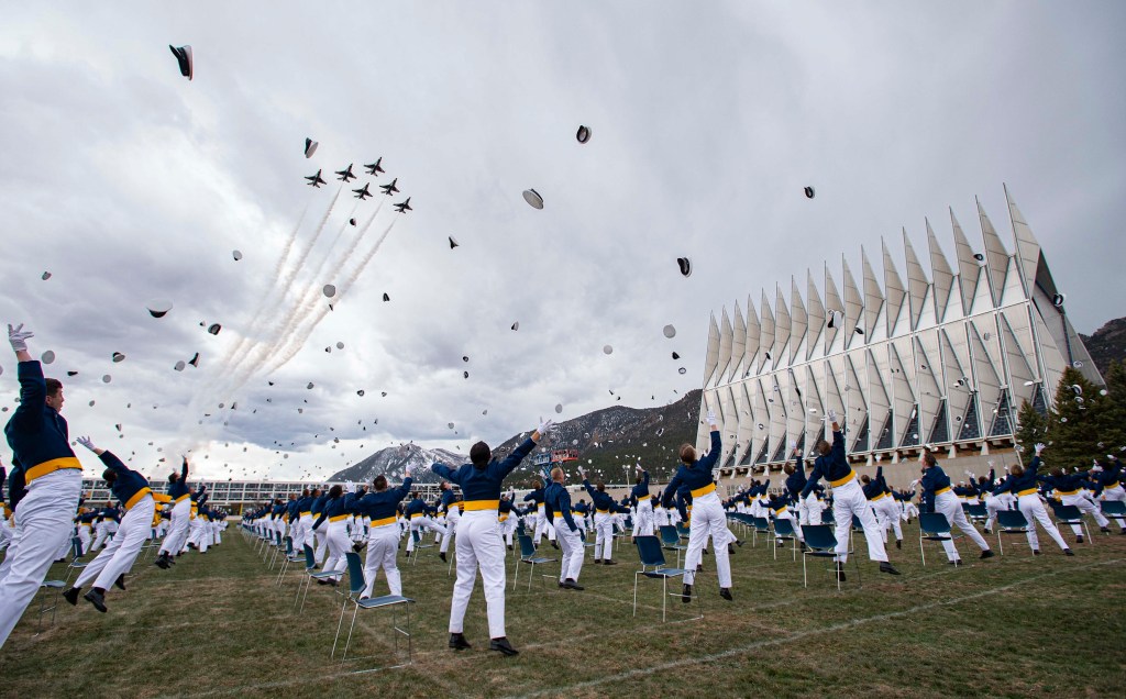Cadets graduate in scaled-down ceremony after trying semester at Air Force Academy