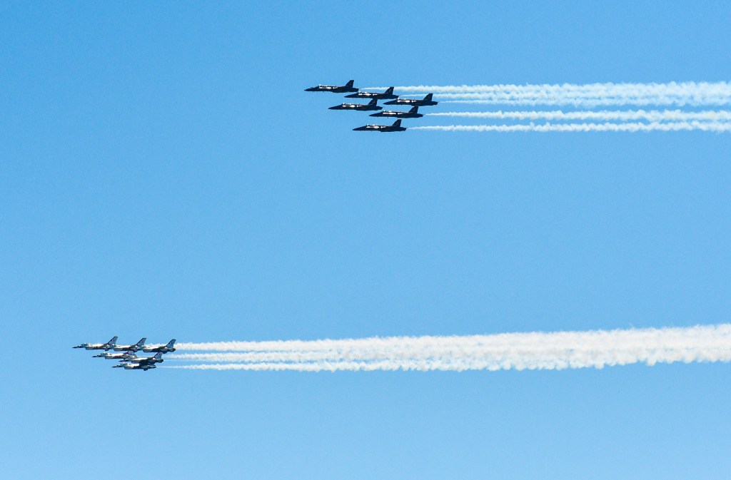 Here are the routes for the Blue Angels, Thunderbirds’ formation flights this weekend