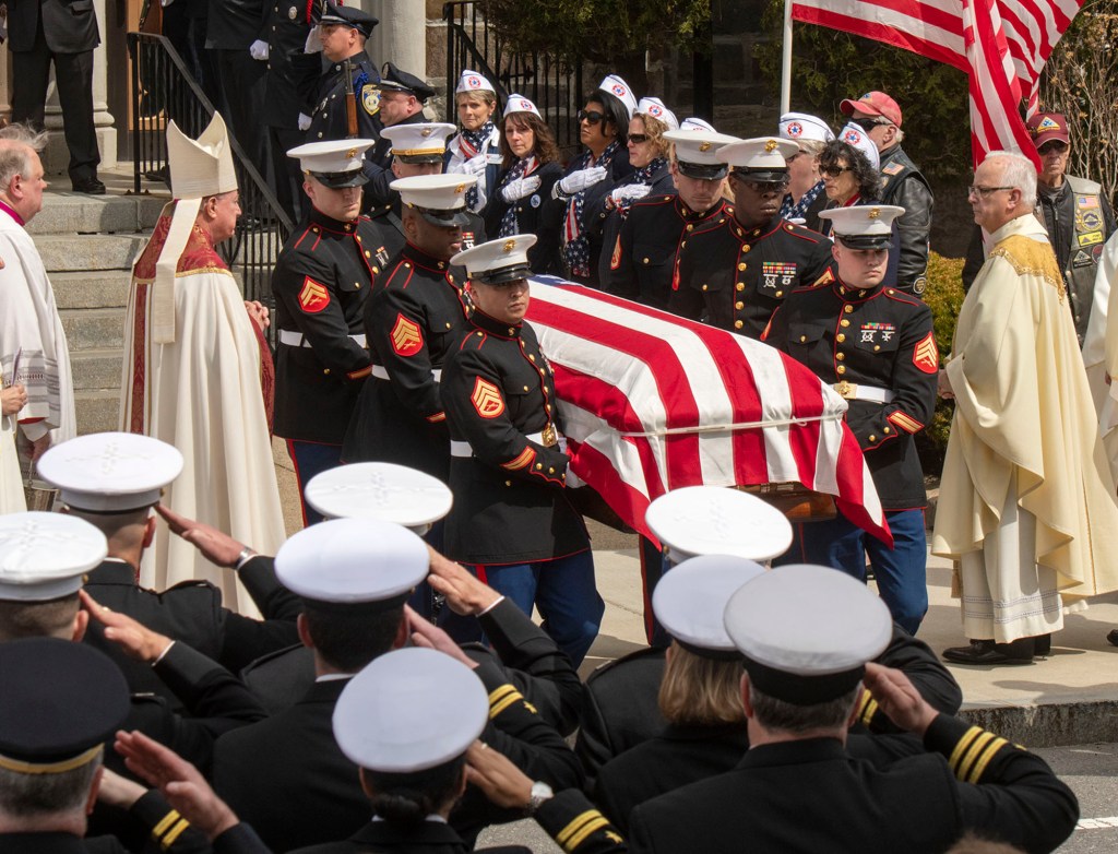 Hundreds line streets at funeral of Marine killed in Norway Osprey crash