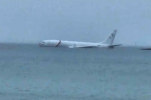 Navy aircraft overshoots runway and goes into a bay in Hawaii