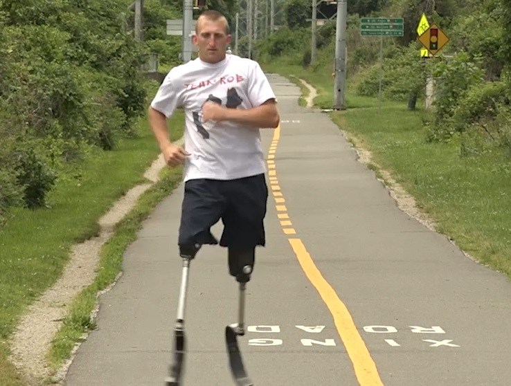 Marine amputee tackles a month of marathons