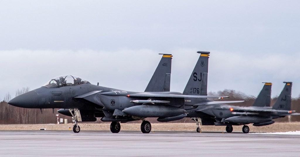 Seymour Johnson F-15Es arrive in Baltics for NATO air policing mission