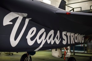 Air Force F-15 repainted to honor Las Vegas shooting victims