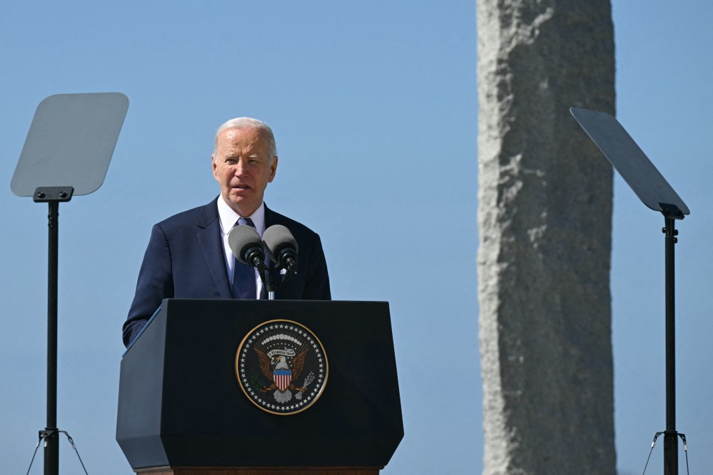‘Heaven and earth’: Biden speech revives legend of Pointe du Hoc