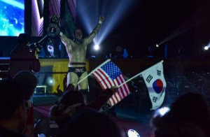 This airman is a pro wrestling champion in South Korea