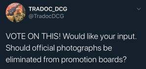 Army Twitter poll respondents: Get rid of promotion board photos
