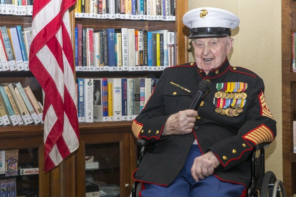 Marine veteran who fought at Iwo Jima, Chosin Reservoir, celebrates turning 100