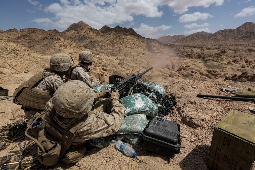 These Marines will test a lighter, polymer-cased .50 caliber round