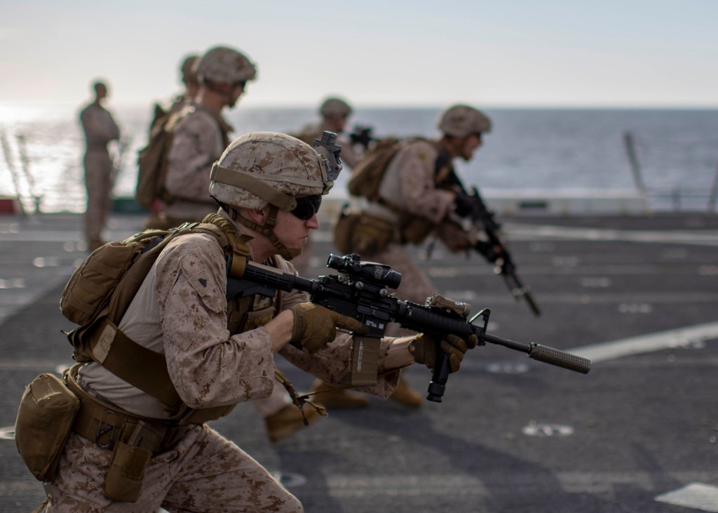 All of the Marine M27 rifles are in ― if you’re not a grunt or working with them, you’re not getting one
