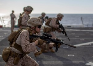 All of the Marine M27 rifles are in ― if you’re not a grunt or working with them, you’re not getting one
