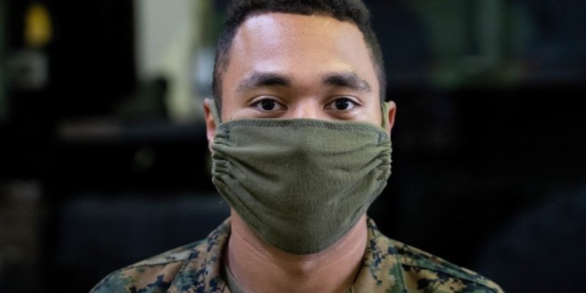 How to make a face mask with an old Marine green skivvy shirt