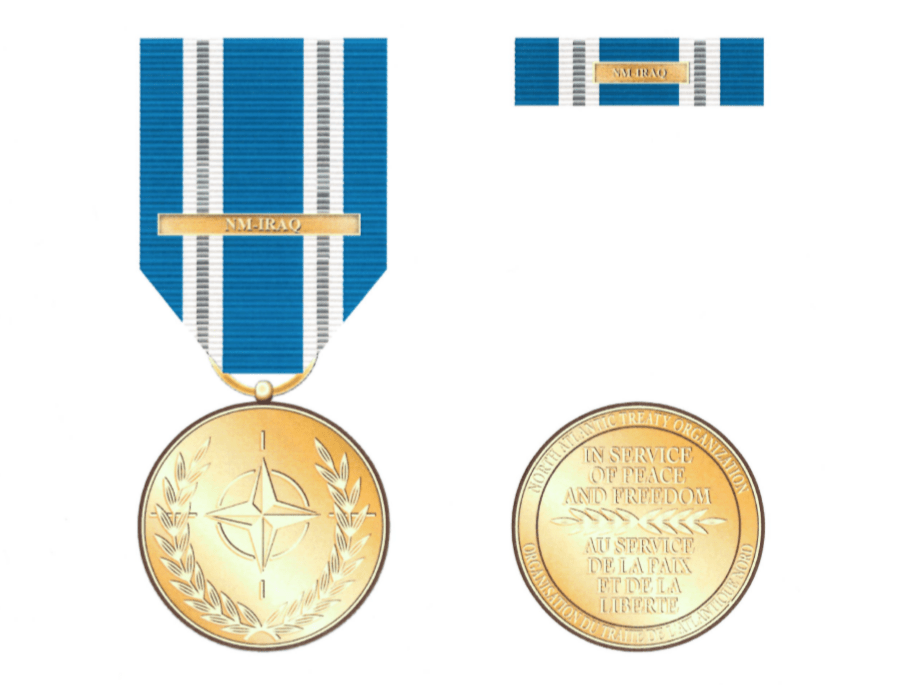 The DoD authorized eligible service members to wear medal for the NATO mission in Iraq