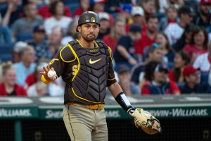 Padres catcher receives replica medal for grandpa’s WWII service