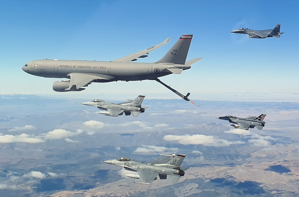 Airbus completes midair automatic refueling trials with Singapore’s F-16, preps for tests with F-15