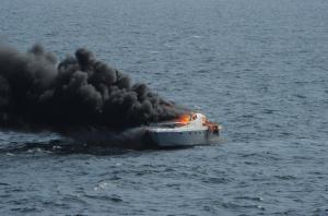 Navy: Warship Ross rushes to rescue mariners from burning boat