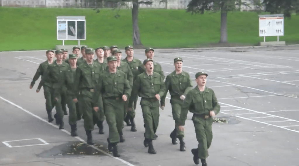 Watch Russian military recruits march while singing ‘Barbie Girl’