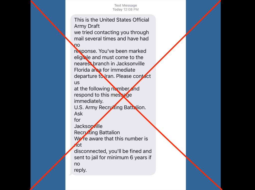 No, the Army isn’t sending Ukraine draft notices via text