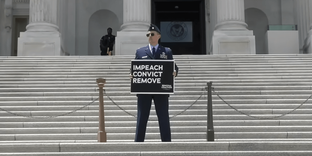 Air Force major restricted to DC base, under investigation after uniformed protest