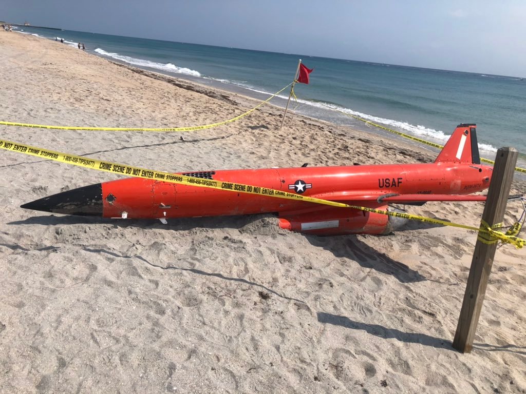 Air Force target drone, shot down in Gulf of Mexico, washes ashore in southern Florida
