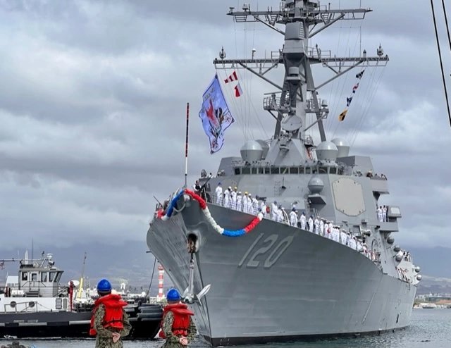 Navy’s newest destroyer, Carl M. Levin, arrives at its first homeport