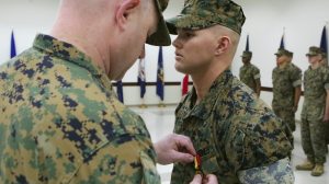 Marine corporal is awarded the highest non-combat medal for his heroic actions during a 2014 car crash