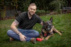 Army dog handler reunites with bomb-sniffing buddy after years apart
