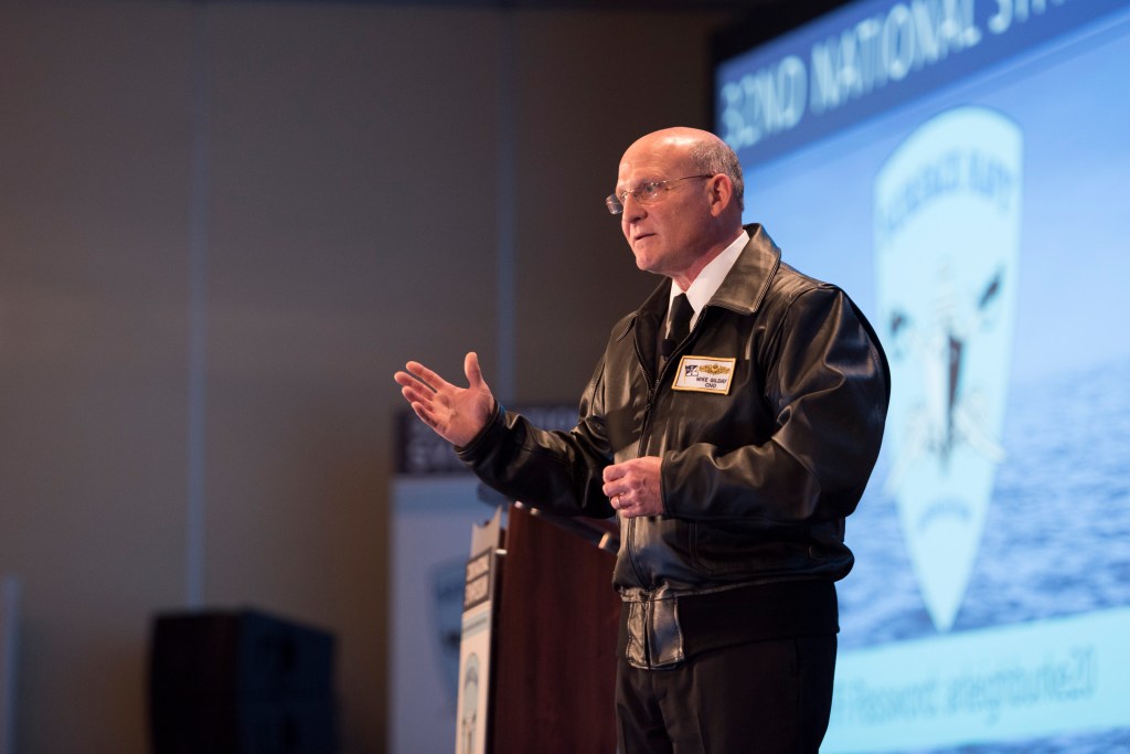 Top US Navy chief talks connecting tech, recovering from accidents