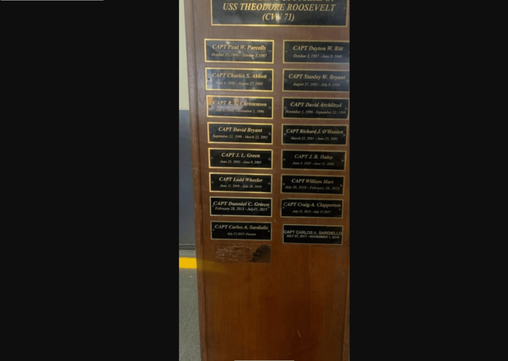 Big Navy: Crozier’s name wasn’t removed from skippers plaque to piss off Roosevelt crew